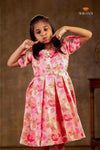 Pink Organza Frock For Kids
