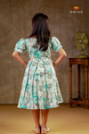 Green Organza Frock For Kids
