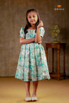 Green Organza Frock For Kids