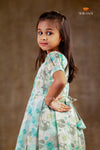 Green Organza Frock For Kids