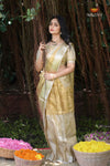 Onam Gold Metallic Duo Half Saree | Lehenga For Girls