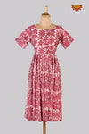 Pink Bagru Floral Frock For Kids !!!
