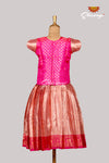 Pink Croton Just Born Pattu Pavadai For Babies