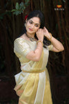 Onam Gold Metallic Duo Half Saree | Lehenga For Girls