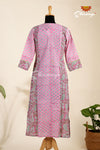 Pink Cotton Kurti For Women - AX69
