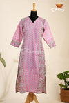 Pink Cotton Kurti For Women - AX69