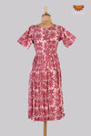 Pink Bagru Floral Frock For Kids !!!