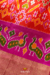 Orange Silk Pattu Pavadai Unstitched Material For Kids !!!