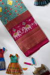 Green Silk Pattu Pavadai Unstitched Material For Kids !!!