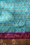 Sky Blue Pochampally Silk Pattu Pavadai Unstitched Material For Kids !!!