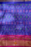 Blue Pochampally Silk Pattu Pavadai Unstitched Material For Kids !!!