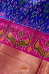Blue Pochampally Silk Pattu Pavadai Unstitched Material For Kids !!!