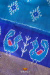 Blue Pochampally Silk Pattu Pavadai Unstitched Material For Kids !!!