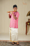 Boys Peach and Red Cotton Kurta !!!