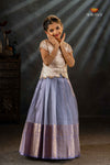 Lavander Tissue Tibu Traditional Pattu Pavadai Set for Girls