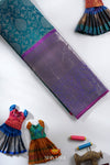 Sky Blue Silk Pattu Pavadai Unstitched Material For Kids !!!