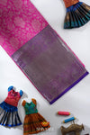 Silk Floral Pattu Pavadai Unstitched Material For Kids !!!