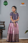 Pink Traditional Tissue Vine Embroidery Pattu Pavadai !!!