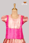 Pink Croton Just Born Pattu Pavadai For Babies