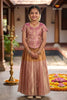 Pink Metallic Glitter Traditional Pattu Pavadai Sets