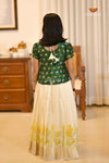 Onam Yellow Floral Traditional Pattu Pavadai