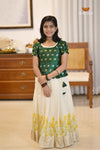 Onam Yellow Floral Traditional Pattu Pavadai