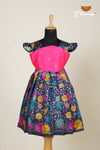 Girls Blue Zinniah Cluster Frock