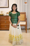Onam Yellow Floral Traditional Pattu Pavadai
