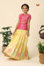 Yellow Turquoise Pattu Pavadai For Girls - Festive Wear!!!