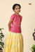 Yellow Turquoise Pattu Pavadai For Girls - Festive Wear!!!