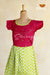 Parrot Green Satin Long Gown For Girls!!!