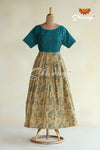 Grey Kalamkari Fish Long Gown For Girls!!!