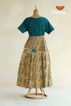 Grey Kalamkari Fish Long Gown For Girls!!!