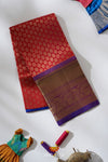 Red Pattu Pavadai Unstitched Material For Kids !!!