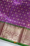 Purple Pattu Pavadai Unstitched Material For Kids !!!