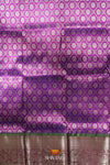 Purple Pattu Pavadai Unstitched Material For Kids !!!