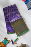 Purple Pattu Pavadai Unstitched Material For Kids !!!