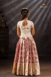 Pink Tissue Cluster Traditional Pattu Pavadai Set for Girls