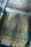 Sky Blue Silk Pattu Pavadai Unstitched Material For Kids !!!