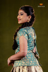 Ramar Green Golden Tulip Traditional Pattu Pavadai Set for Girls