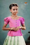 Ramar Green Silver Bird Traditional Pattu Pavadai Set for Girls
