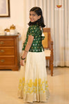 Onam Yellow Floral Traditional Pattu Pavadai