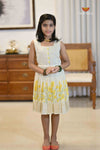 Onam Yellow Floral Baby Frock For Kids