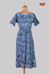 Indigo Blue Bagru Floral Frock For Kids !!!