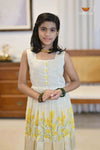 Onam Yellow Floral Baby Frock For Kids