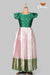 Green Silver Rose Long Gown For Girls !!!