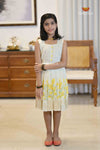 Onam Yellow Floral Baby Frock For Kids