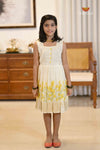 Onam Yellow Floral Baby Frock For Kids
