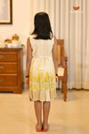 Onam Yellow Floral Baby Frock For Kids