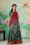 GirlsDarkGreen Golden CocoonHalf Saree Blouse Designs